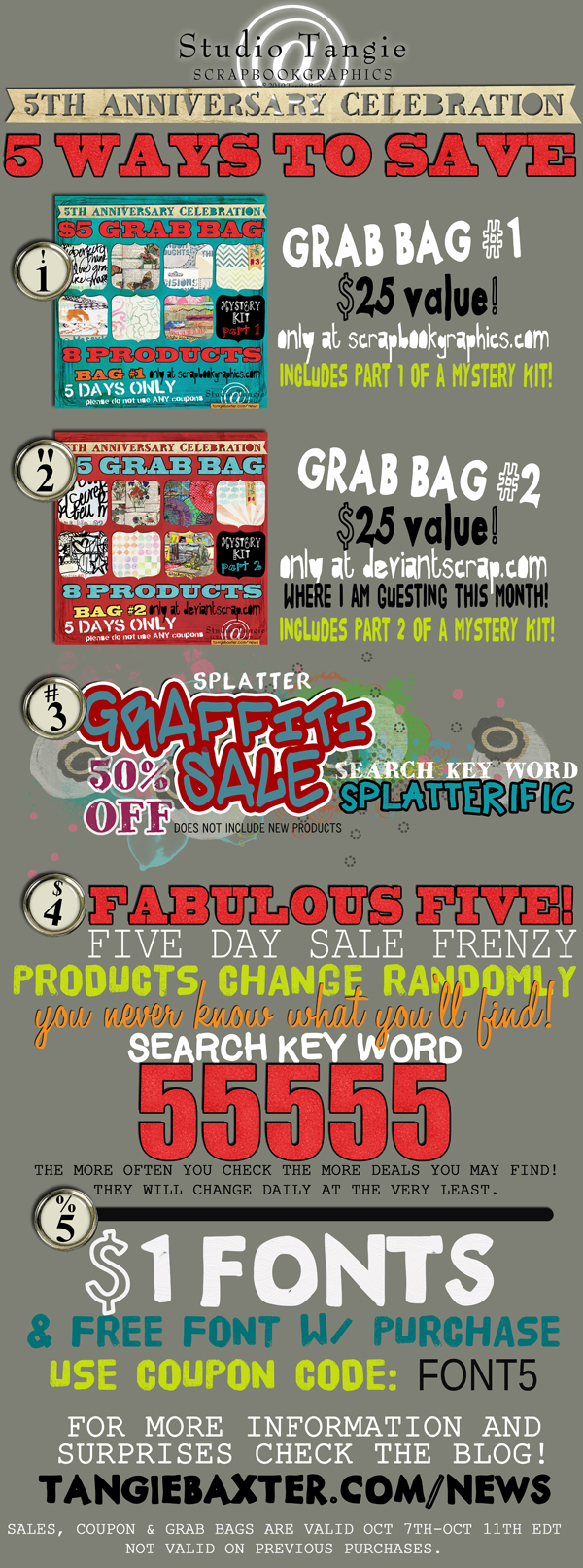 Tangie's 5th Design Anniversary Details! Tangie's 5th Design Anniversary Details!