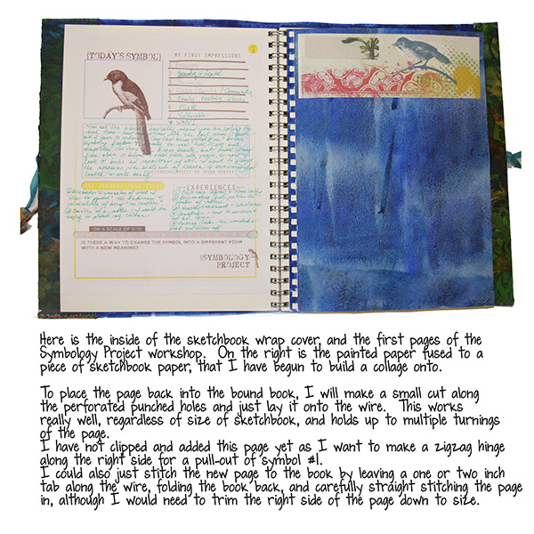 Inner Cover of Symbology Sketchbook for Tangie Baxter's blog